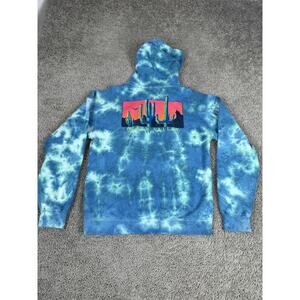 Artist Union Hoodie Mens Medium Blue Green Tie Dye Death Valley Graphic Arizona